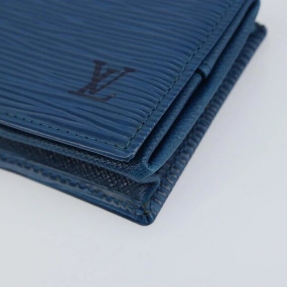 LOUIS VUITTON Epi Porte Monnaie Boite Coin Purse Blue M63695 LV Auth 143153V - Picture 3 of 16